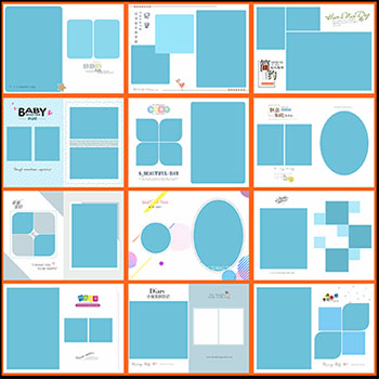 8套竖版简洁儿童相册PSD+N8模板（72P）