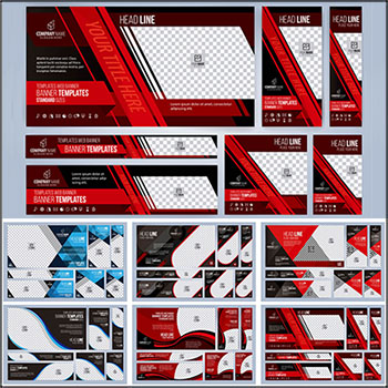 6套企业宣传横幅展板传单套装素材中国矢量素材精选