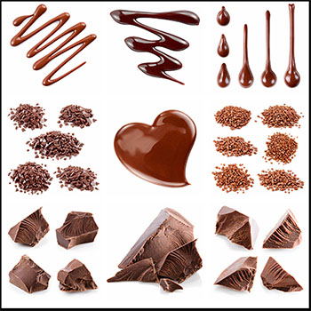 巧克力块和巧克力泥JPG高清白