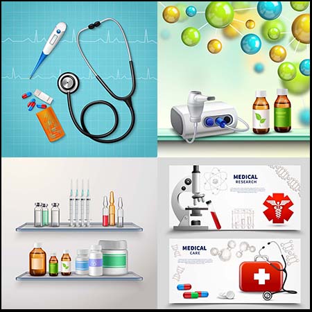 显微镜化学元素和医学针筒注射器药物素材