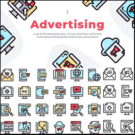 30个AD广告AI/EPS/SVG/PNG图标