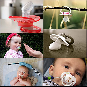 10款吃安抚奶嘴的婴儿和安抚奶嘴特写JPG高清图片