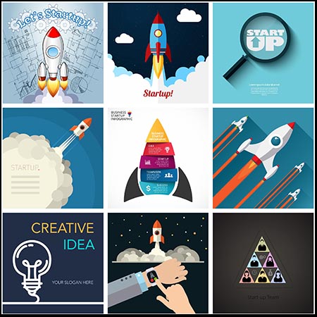 集思广益企业创业企业发展创意16设计网矢量插图精选