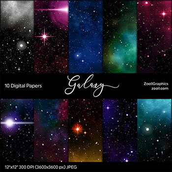10款宇宙银河系天空数码纸背景JPG