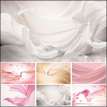 6款粉色丝绸飘带背景素材中国矢量素材精选