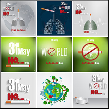 21款禁止吸烟世界无烟日16设计网矢量插图精选