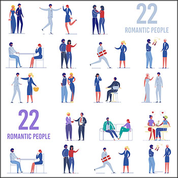 22款开心的商务男人和女人16设计网矢量插图精选