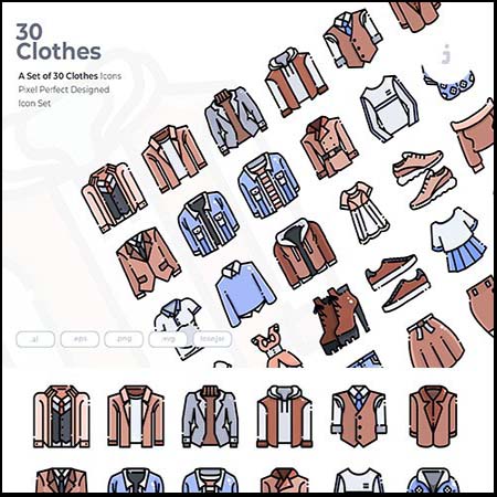 30款衣服鞋子裙子ICON16素材网矢量图标精选
