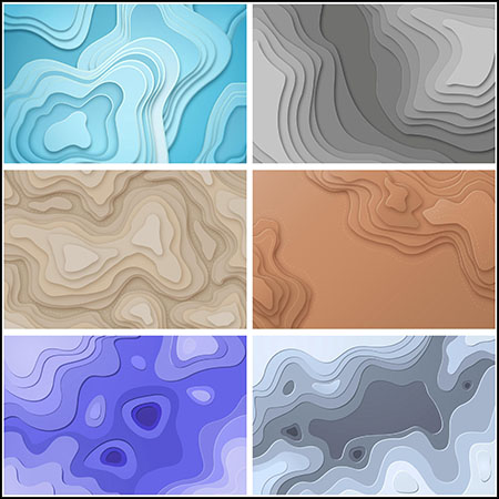 7款有层次感的波浪形状抽象背景易图库矢量素材精选