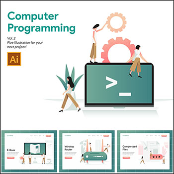 电脑计算机编程系列APP网页UI插图16设计网矢量素材精选