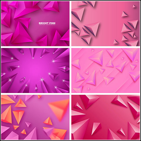 7款粉红色三角体几何图形背景16图库矢量素材精选