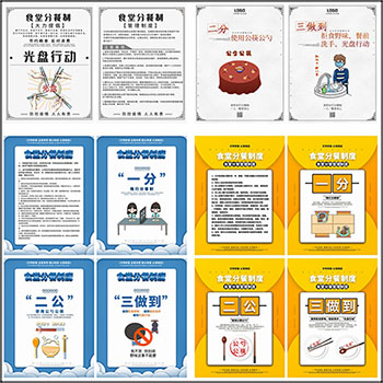 48款企业学校餐饮食堂分餐管理制度海报食堂文化挂画模板