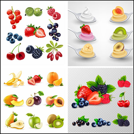 11套水果和牛奶切片的水果16图库矢量插图精选
