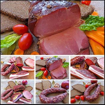 8P香肠咸肉熏肉传统食物JPG高清图片