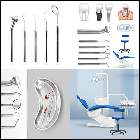 牙医牙科诊所医院牙齿治疗工具16设计网矢量素材精选