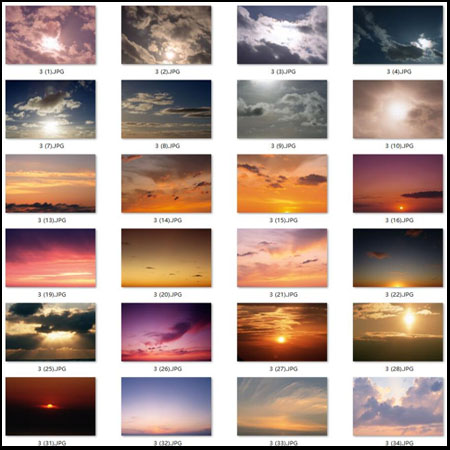 1800+天空云朵 夕阳 蓝天 火烧云PSD+JPG图片
