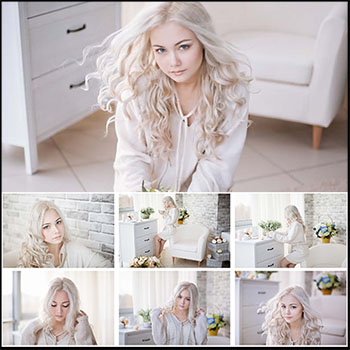 8款漂亮的白色头发美女JPG高清写真
