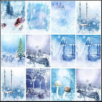 12款冬季梦幻雪景JPG高清图片
