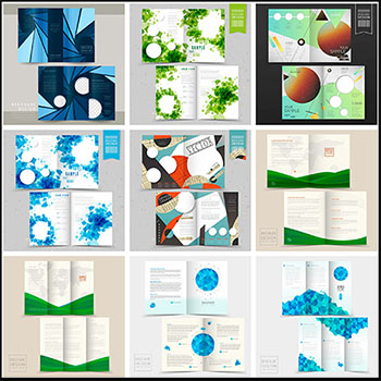 25款双折页和三折页企业传单小册子16设计网矢量素材精选