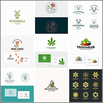14套绿色花卉动物蔬菜企业LOGO标志16设计网矢量素材精选