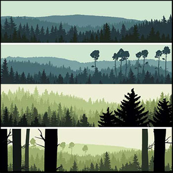 10款卡通森林场景插画背景素材天下