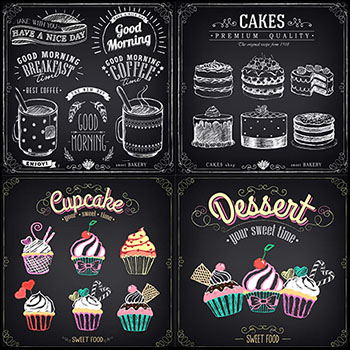 美味的烘焙蛋糕面包甜品甜甜圈16设计网矢量插图精选海报