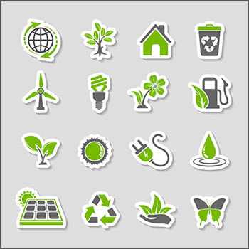 7套绿色环保节能图标普贤居矢量素材精选