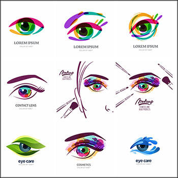 眼睛彩妆抽象16图库矢量图标精选