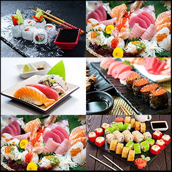 5P新鲜的多品种新鲜寿司JPG高清图片