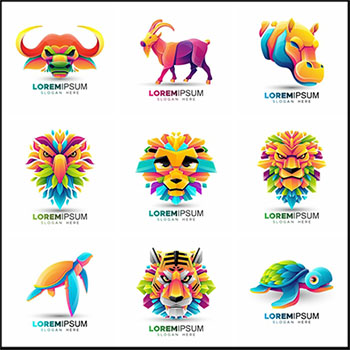 9款现代折纸和动物标志设计16设计