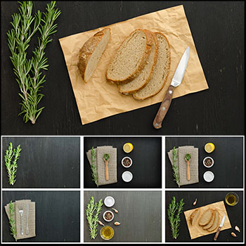 迷迭香配大蒜橄榄油和香料食物JPG高清图片
