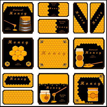 20款蜜蜂蜂蜜海报16设计网矢量背景精选插图