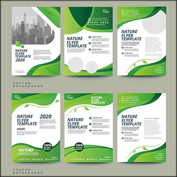 绿色风格企业传单企业宣传册素材中国矢量素材精选