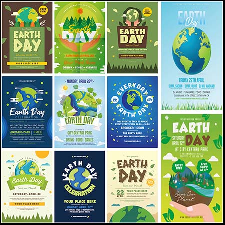 11款世界地球日环境保护PSD宣传公益海报