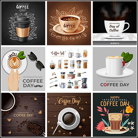 12套咖啡咖啡杯咖啡豆插图16设计网矢量素材精选