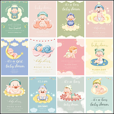 18款可爱婴儿宝宝母婴店海报PSD分层模板