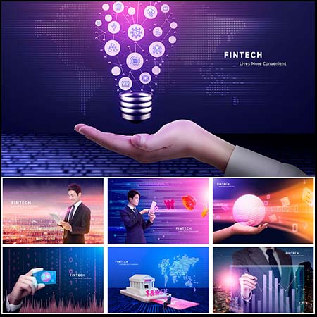 17款企业金融高科技人工智能海报背景素材