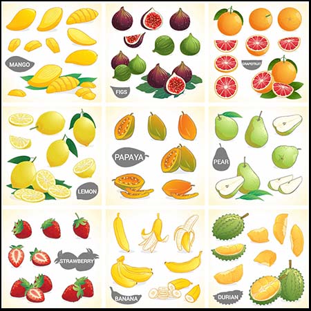 15款水果和瓜果切片素材