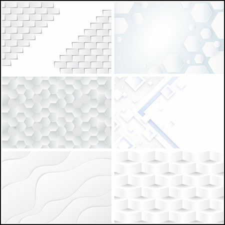 7款白色蜂窝格子几何多边形背景无缝素材