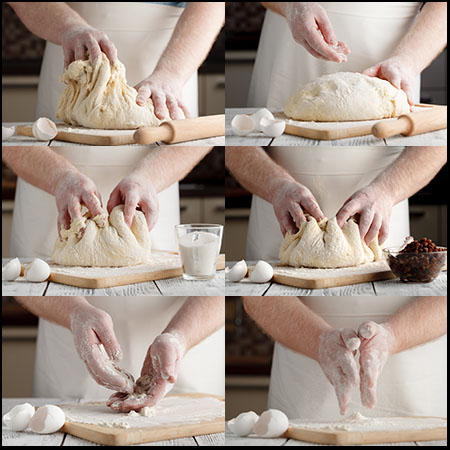 8P用手揉烤面团的面包师傅JPG高清图片
