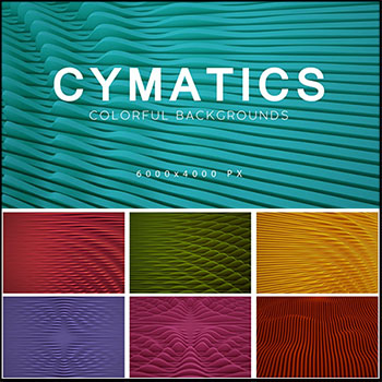 10种Cymatics可视化声音波纹背景JPG高清背景