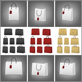 9套手提纸袋包装样机模型16图库矢量素材精选