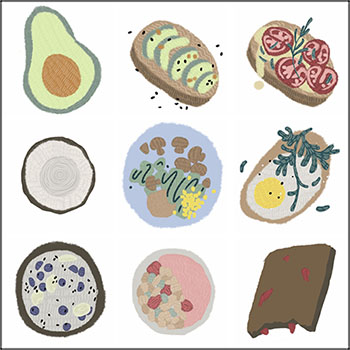 健康生态绿色食物手绘插图16设计网矢量素材精选