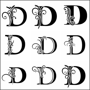 9款创意艺术D字母矢量LOGO标志素材