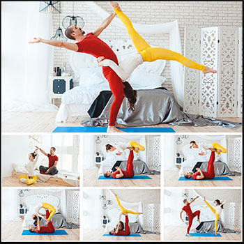 17款在家练习瑜伽的男人和女人JPG高清4K图片