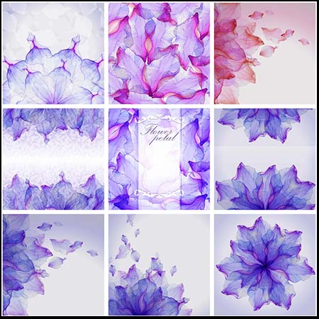 紫色水彩花卉花瓣素材天下矢量素材精选
