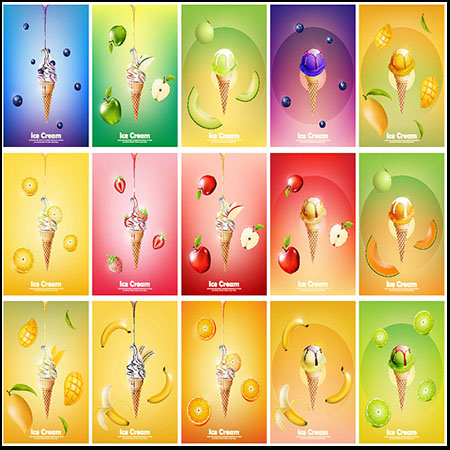 冰淇淋海报背景16设计网矢量模板精选