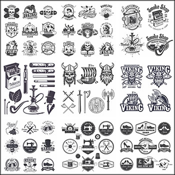 10套创意复古标签标志徽章LOGO16图库矢量模板精选