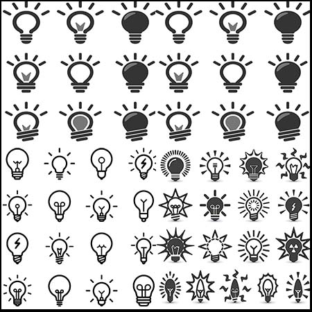 42个发光的灯泡16设计网矢量图标精选