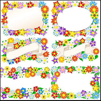 11款花卉花圈框架画框素材中国矢量素材精选